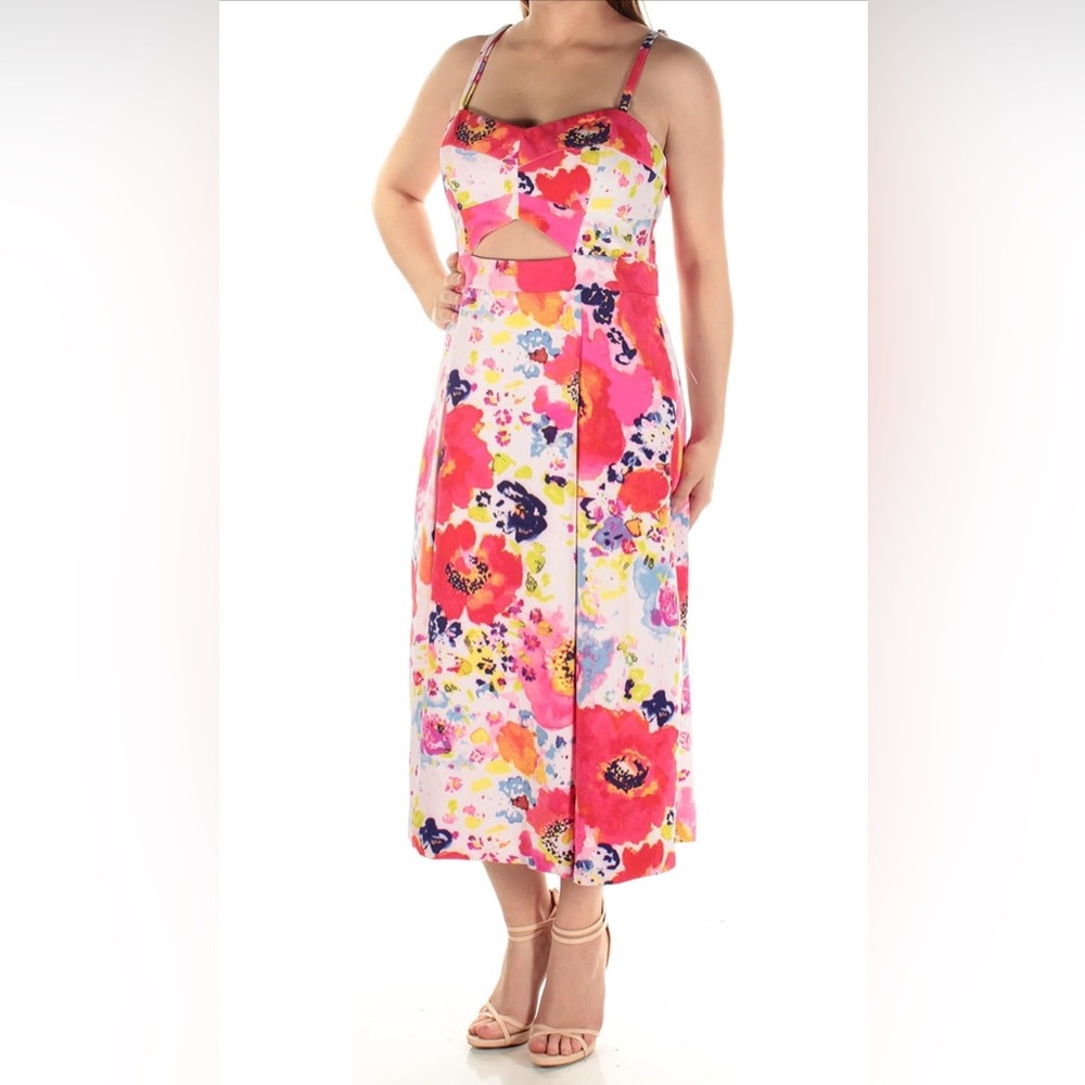 Rachel Roy Floral Fit and Flare Cutout Dress- Size 6